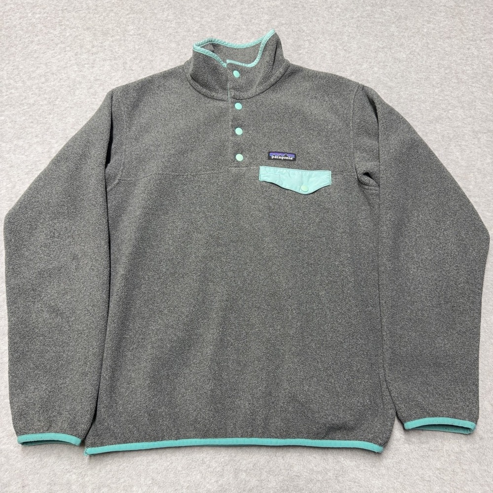Patagonia Sweater Womens S Gray Synchilla Snap-T Fleece Pullover Hiking Outdoor